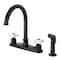 Kingston Brass 8" Centerset Kitchen Faucet with Sprayer, Matte Black FB7790PXSP - alternate 1